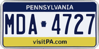 PA license plate MDA4727