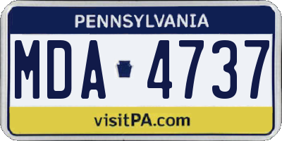 PA license plate MDA4737
