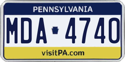PA license plate MDA4740