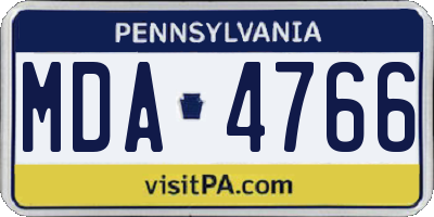 PA license plate MDA4766