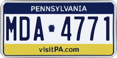 PA license plate MDA4771