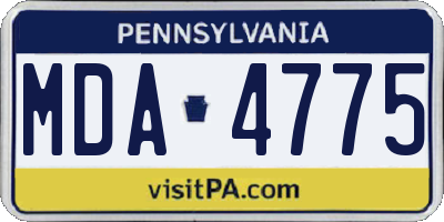 PA license plate MDA4775