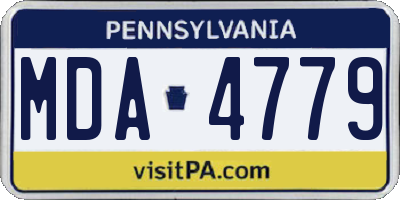 PA license plate MDA4779