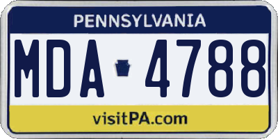 PA license plate MDA4788