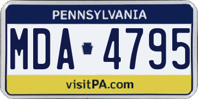 PA license plate MDA4795