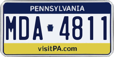 PA license plate MDA4811