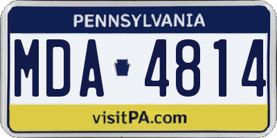 PA license plate MDA4814