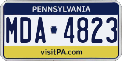 PA license plate MDA4823