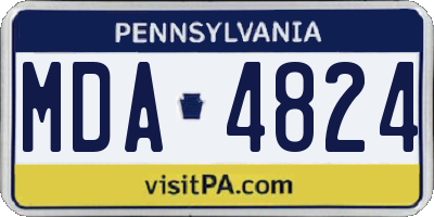 PA license plate MDA4824