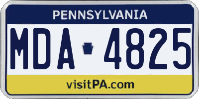 PA license plate MDA4825