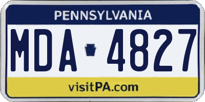 PA license plate MDA4827