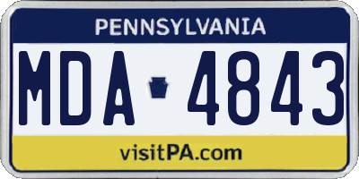 PA license plate MDA4843