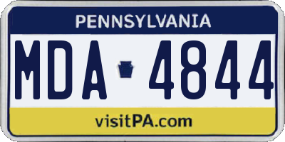 PA license plate MDA4844
