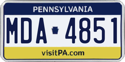 PA license plate MDA4851