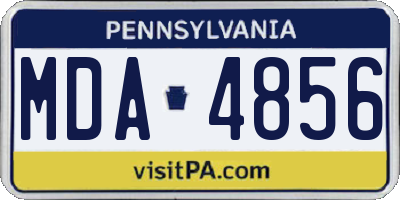 PA license plate MDA4856