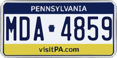 PA license plate MDA4859