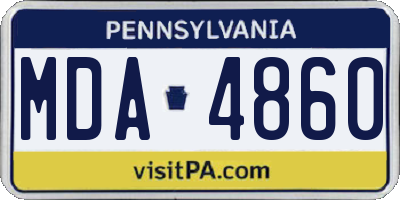 PA license plate MDA4860