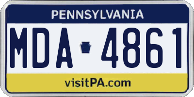 PA license plate MDA4861