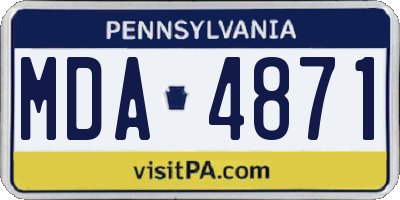 PA license plate MDA4871