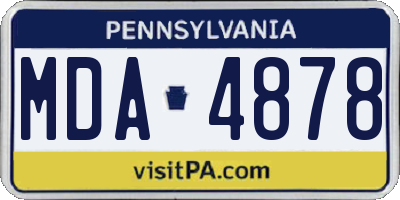 PA license plate MDA4878