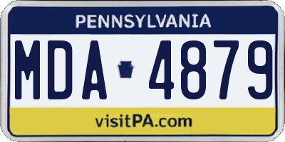 PA license plate MDA4879