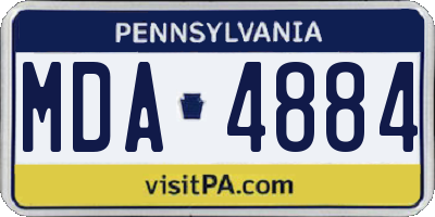 PA license plate MDA4884