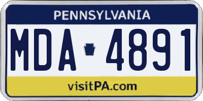 PA license plate MDA4891