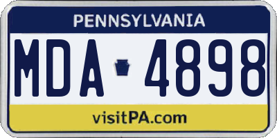 PA license plate MDA4898