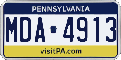PA license plate MDA4913