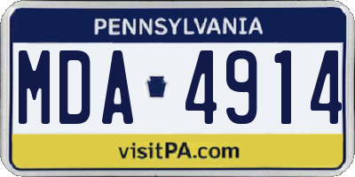 PA license plate MDA4914