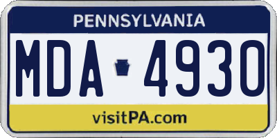 PA license plate MDA4930