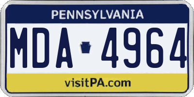 PA license plate MDA4964
