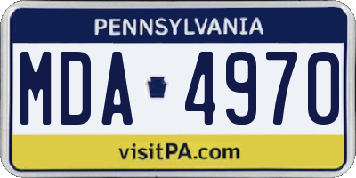 PA license plate MDA4970