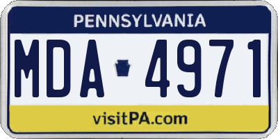 PA license plate MDA4971