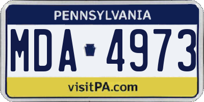 PA license plate MDA4973