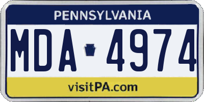 PA license plate MDA4974