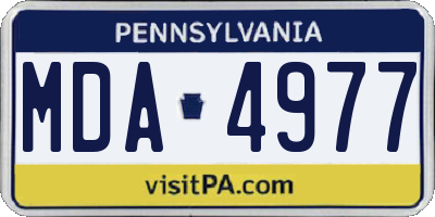 PA license plate MDA4977