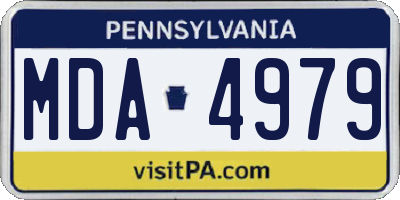PA license plate MDA4979