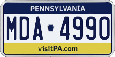 PA license plate MDA4990