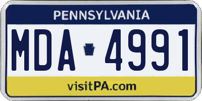 PA license plate MDA4991