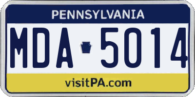 PA license plate MDA5014