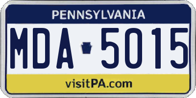 PA license plate MDA5015