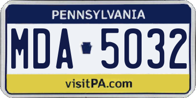 PA license plate MDA5032