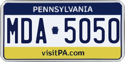 PA license plate MDA5050