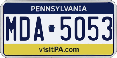 PA license plate MDA5053
