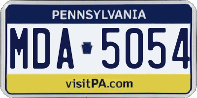 PA license plate MDA5054