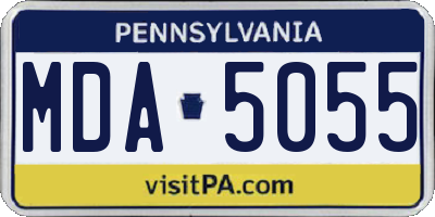 PA license plate MDA5055