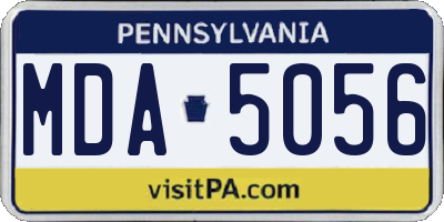 PA license plate MDA5056