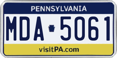 PA license plate MDA5061