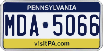 PA license plate MDA5066